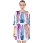 Pen Peacock Colors Colored Pattern Smock Dress