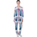 Pen Peacock Colors Colored Pattern Casual Jacket and Pants Set