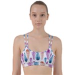 Pen Peacock Colors Colored Pattern Line Them Up Sports Bra