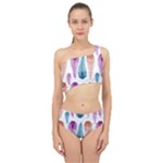 Pen Peacock Colors Colored Pattern Spliced Up Two Piece Swimsuit