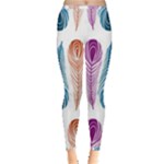 Pen Peacock Colors Colored Pattern Inside Out Leggings