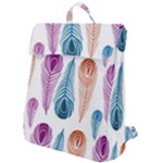 Pen Peacock Colors Colored Pattern Flap Top Backpack