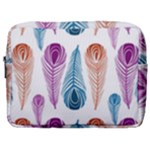 Pen Peacock Colors Colored Pattern Make Up Pouch (Large)