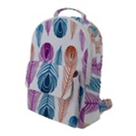Pen Peacock Colors Colored Pattern Flap Pocket Backpack (Large)