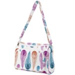 Pen Peacock Colors Colored Pattern Front Pocket Crossbody Bag