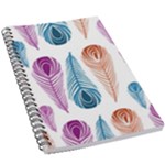 Pen Peacock Colors Colored Pattern 5.5  x 8.5  Notebook