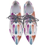 Pen Peacock Colors Colored Pattern Pointed Oxford Shoes