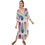 Pen Peacock Colors Colored Pattern Grecian Style  Maxi Dress