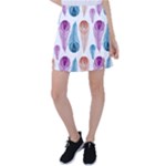 Pen Peacock Colors Colored Pattern Tennis Skirt