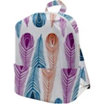Pen Peacock Colors Colored Pattern Zip Up Backpack