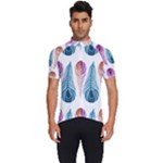 Pen Peacock Colors Colored Pattern Men s Short Sleeve Cycling Jersey