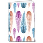 Pen Peacock Colors Colored Pattern 8  x 10  Hardcover Notebook