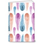 Pen Peacock Colors Colored Pattern 8  x 10  Softcover Notebook