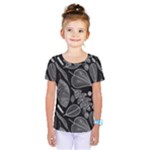 Leaves Flora Black White Nature Kids  One Piece T-Shirt