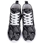 Leaves Flora Black White Nature Women s Lightweight High Top Sneakers