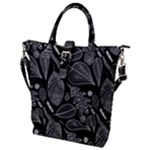 Leaves Flora Black White Nature Buckle Top Tote Bag