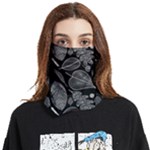 Leaves Flora Black White Nature Face Covering Bandana (Two Sides)
