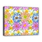 Bloom Flora Pattern Printing Canvas 14  x 11  (Stretched)