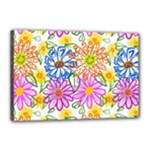 Bloom Flora Pattern Printing Canvas 18  x 12  (Stretched)