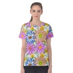Bloom Flora Pattern Printing Women s Cotton T-Shirt