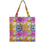 Bloom Flora Pattern Printing Zipper Grocery Tote Bag