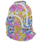Bloom Flora Pattern Printing Rounded Multi Pocket Backpack