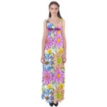 Bloom Flora Pattern Printing Empire Waist Maxi Dress