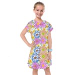 Bloom Flora Pattern Printing Kids  Drop Waist Dress
