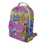 Bloom Flora Pattern Printing Flap Pocket Backpack (Large)
