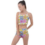 Bloom Flora Pattern Printing Summer Cropped Co-Ord Set