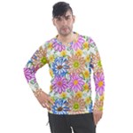 Bloom Flora Pattern Printing Men s Pique Long Sleeve T-Shirt