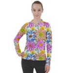 Bloom Flora Pattern Printing Women s Pique Long Sleeve T-Shirt