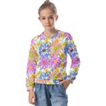 Bloom Flora Pattern Printing Kids  Long Sleeve T-Shirt with Frill 