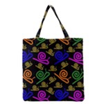 Pattern-repetition-snail-blue Grocery Tote Bag
