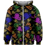 Pattern-repetition-snail-blue Kids  Zipper Hoodie Without Drawstring