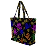 Pattern-repetition-snail-blue Zip Up Canvas Bag