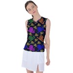 Pattern-repetition-snail-blue Women s Sleeveless Sports Top