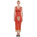 Grapefruit-fruit-background-food Fitted Maxi Dress