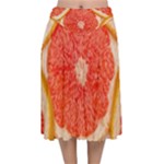 Grapefruit-fruit-background-food Velvet Flared Midi Skirt
