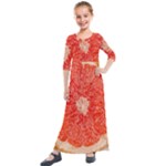 Grapefruit-fruit-background-food Kids  Quarter Sleeve Maxi Dress