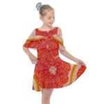 Grapefruit-fruit-background-food Kids  Shoulder Cutout Chiffon Dress
