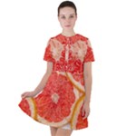 Grapefruit-fruit-background-food Short Sleeve Shoulder Cut Out Dress 
