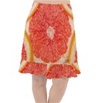 Grapefruit-fruit-background-food Fishtail Chiffon Skirt