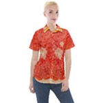 Grapefruit-fruit-background-food Women s Short Sleeve Pocket Shirt