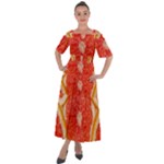 Grapefruit-fruit-background-food Shoulder Straps Boho Maxi Dress 