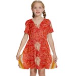 Grapefruit-fruit-background-food Kids  Short Sleeve Tiered Mini Dress