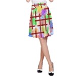 Pattern-repetition-bars-colors A-Line Skirt