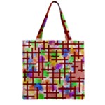 Pattern-repetition-bars-colors Zipper Grocery Tote Bag