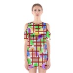 Pattern-repetition-bars-colors Shoulder Cutout One Piece Dress