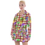 Pattern-repetition-bars-colors Women s Long Sleeve Casual Dress